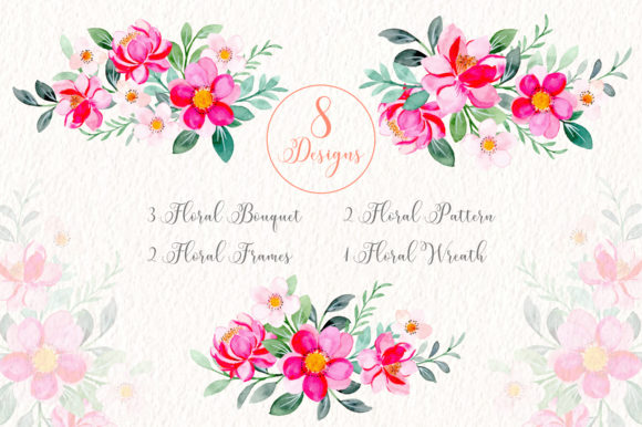 Digital Clipart Floral Watercolor Part31 Illustrations