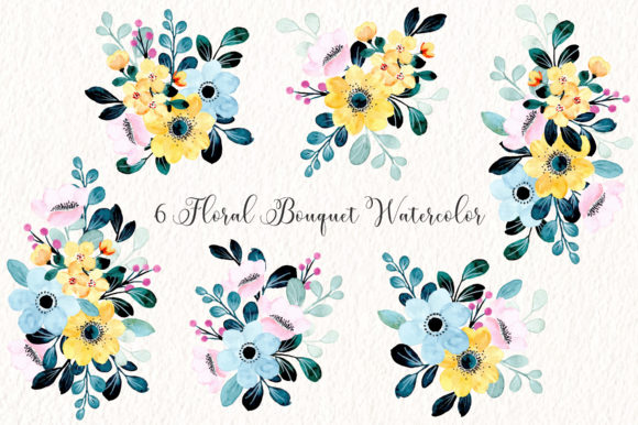 Digital Clipart Floral Watercolor Part32 Illustrations