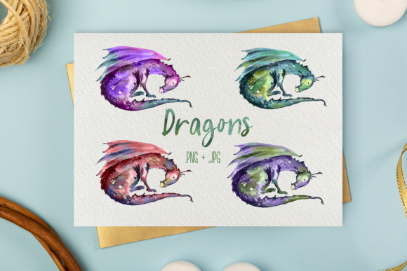 Dragons - Watercolor Print and Illustrations