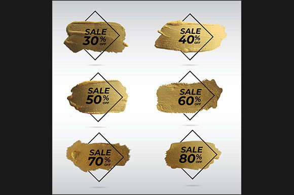 Gold Watercolor Brush with Sale Offer for Illustrations