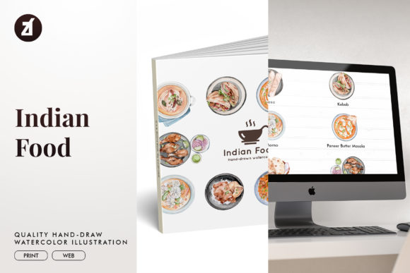 Indian Food Watercolor Illustration
