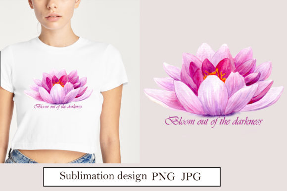 Lotus Watercolor Flower Sublimation Illustrations