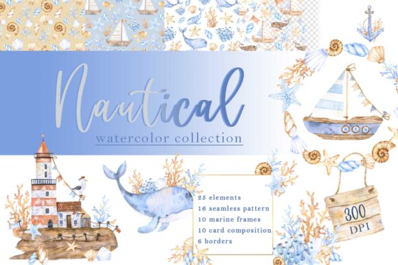 Nautical Watercolor Collection and Illustrations