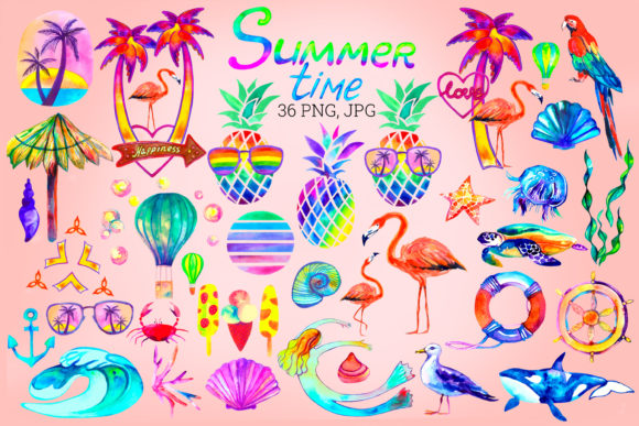 Summer Sublimation Bundle. Watercolor