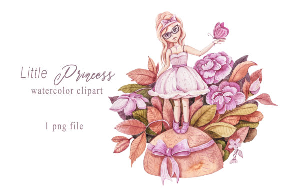 Watercolor Cute Little Fairy Clipart and Illustrations