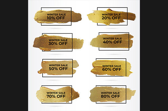 Watercolor Gold Brush Stock Sale Offer