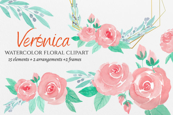 Watercolor Red Roses Clipart and Illustrations